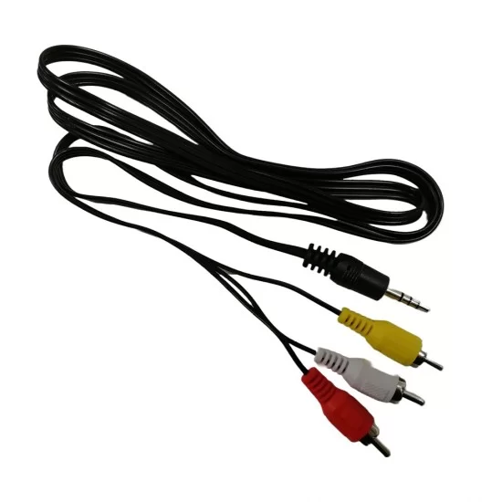 3.5MM JACK TO 3 X RCA AV PHONO CABLE HEADPHONE MALE STEREO AUDIO LEAD 1.2M